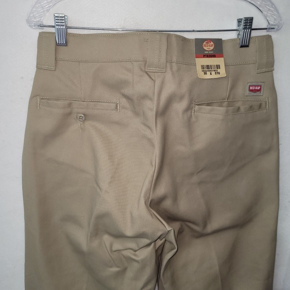 Red Kap Mens Khaki‎ Work Pants PT62KHO 30x37 Utility Uniform Unhemmed New - Picture 5 of 9